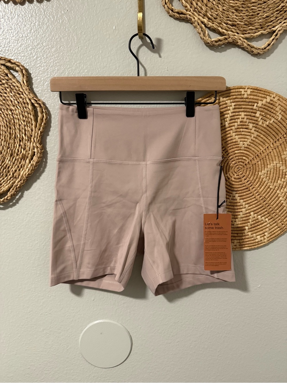 NWT- Girlfriend Collective High-Waist Active Shorts in Dusty Pink